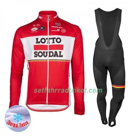 Radbekleidung Radtrikot Langarm + Lang Trägerhose 2017 Lotto-Soudal Winter Thermal Fleece N001